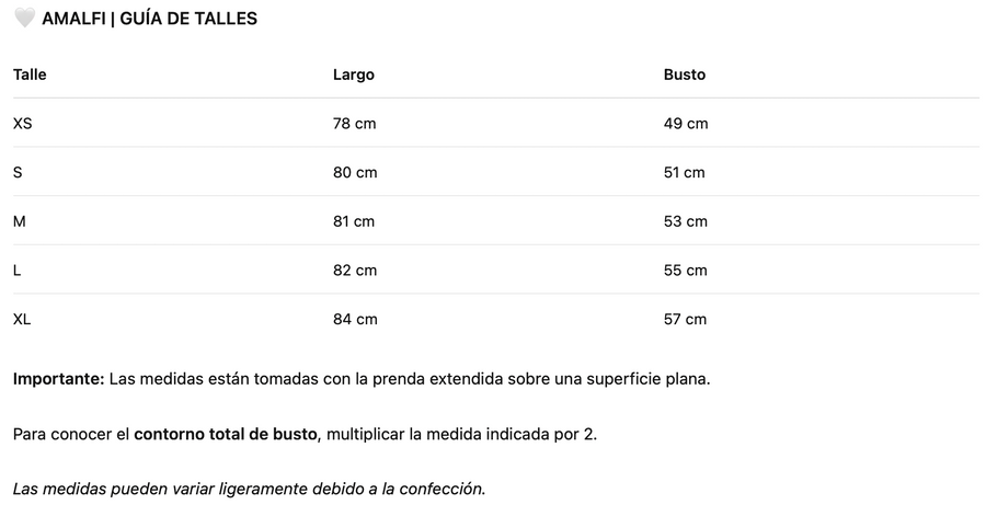 Guía de talles de Vestido Porto - verde