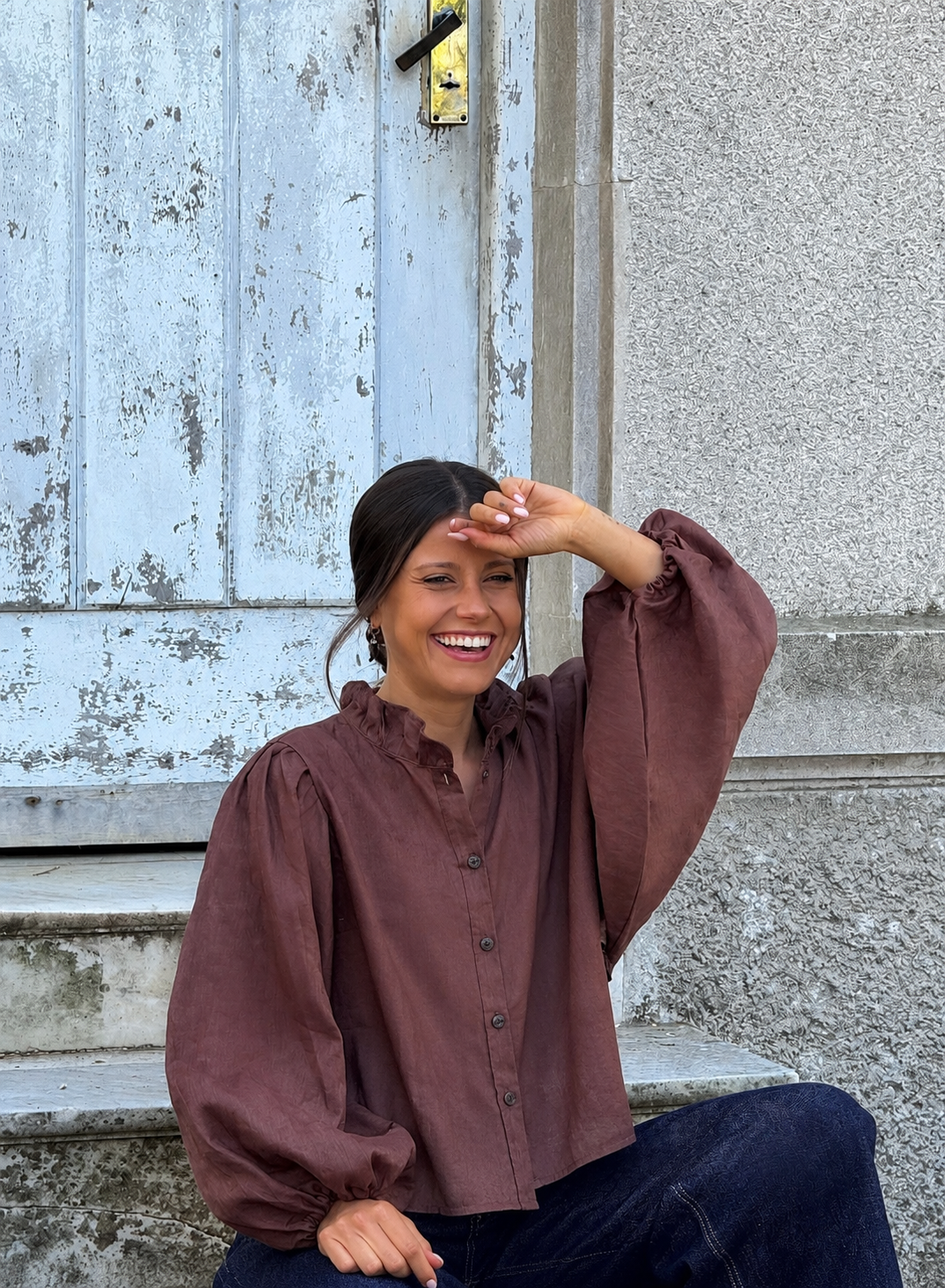 Camisa Santorini brown larga